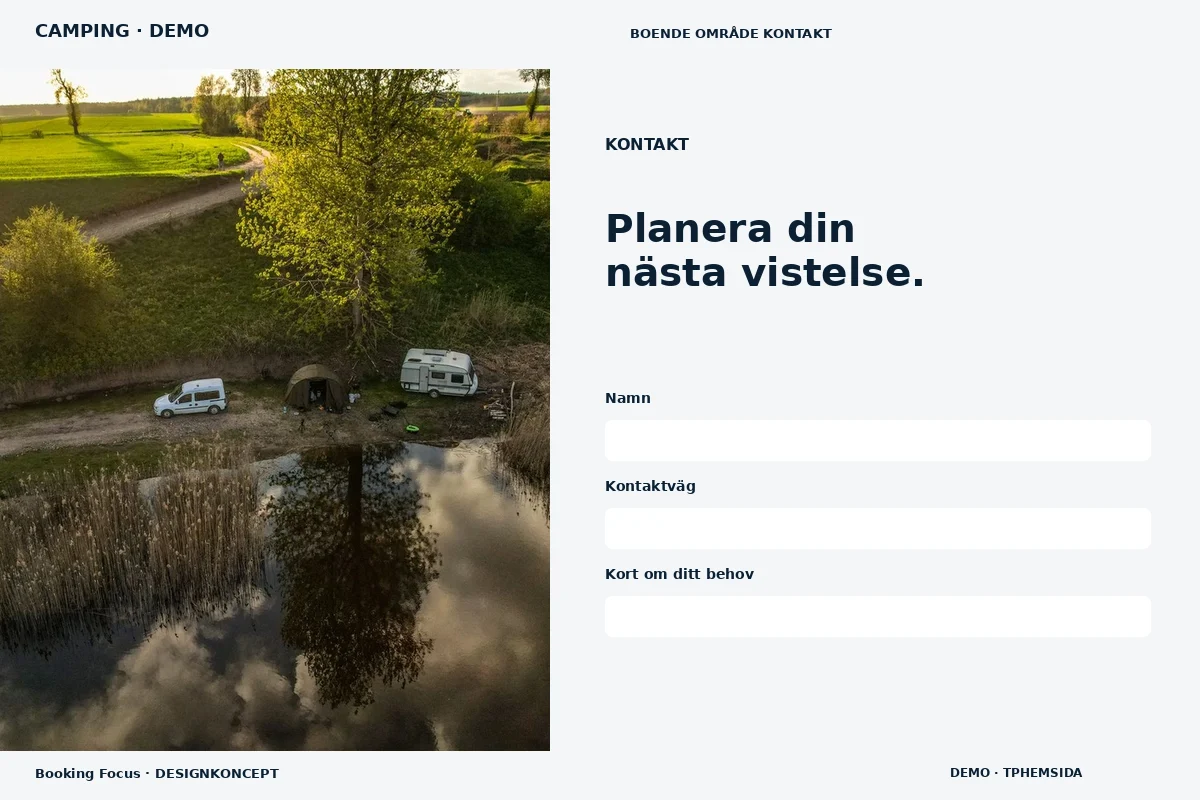 Booking Focus – Kontakt för camping
