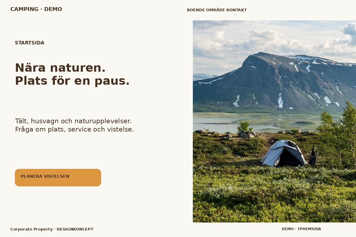 Corporate Property – Startsida för camping