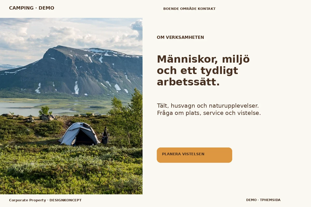 Corporate Property – Om verksamheten för camping