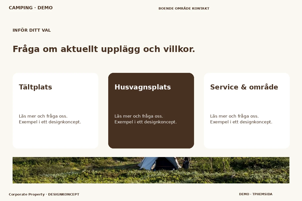 Corporate Property – Alternativ & villkor för camping