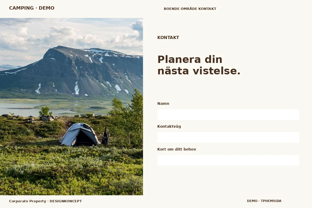 Corporate Property – Kontakt för camping