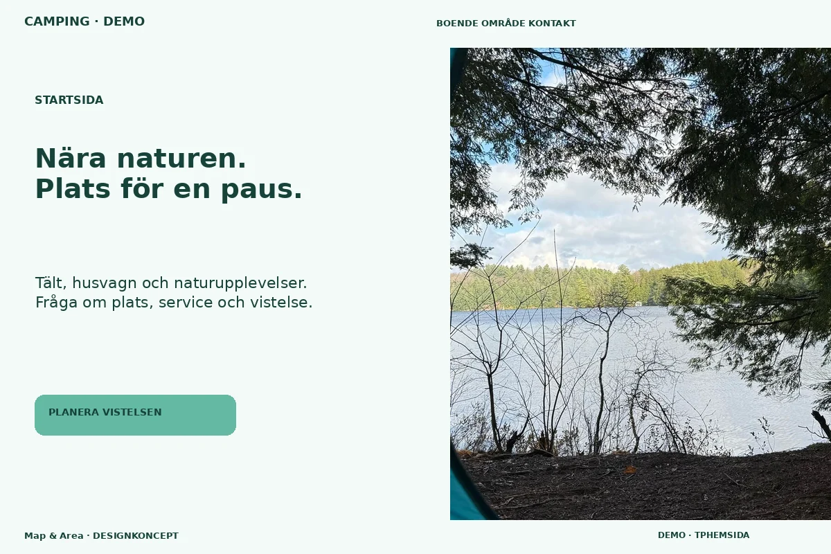 Map & Area – Startsida för camping