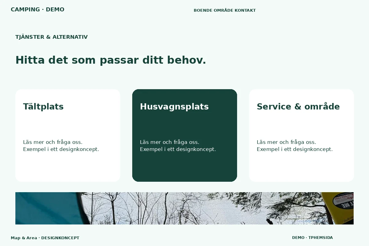 Map & Area – Tjänster & alternativ för camping