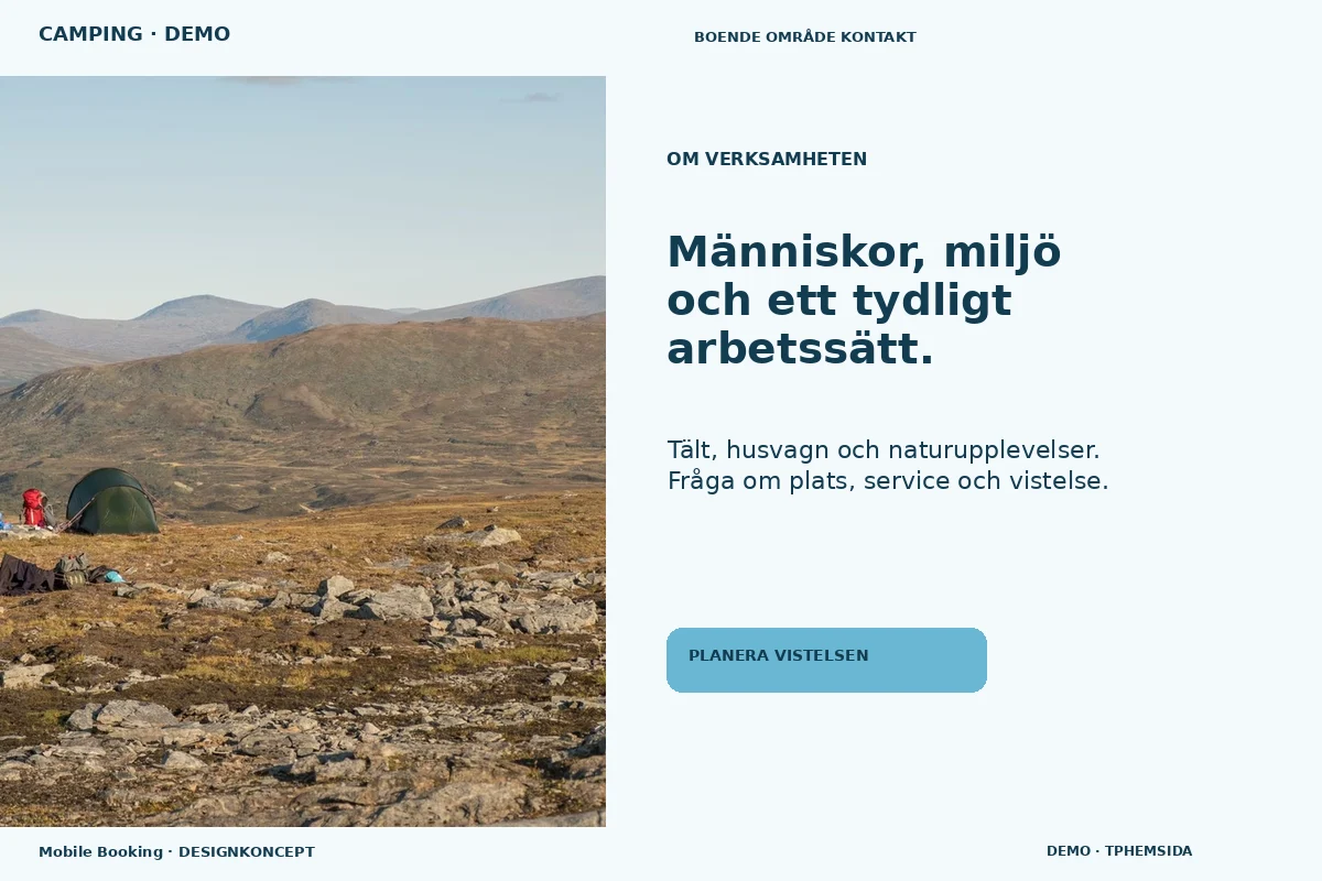 Mobile Booking – Om verksamheten för camping