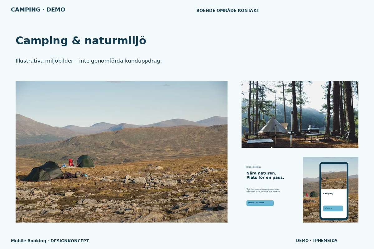 Mobile Booking – Camping & naturmiljö för camping