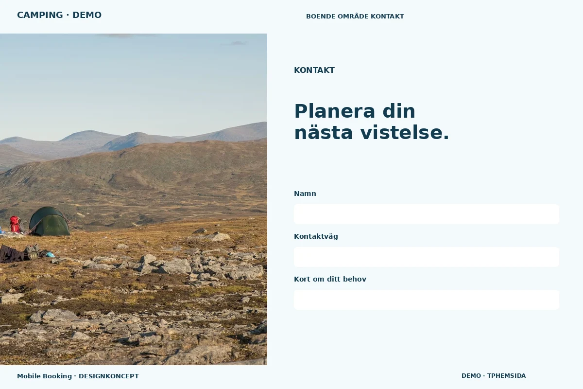Mobile Booking – Kontakt för camping
