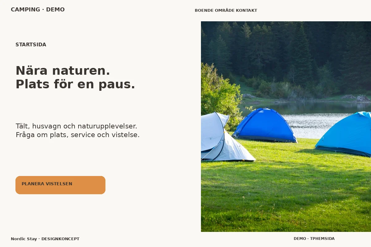 Nordic Stay – Startsida för camping