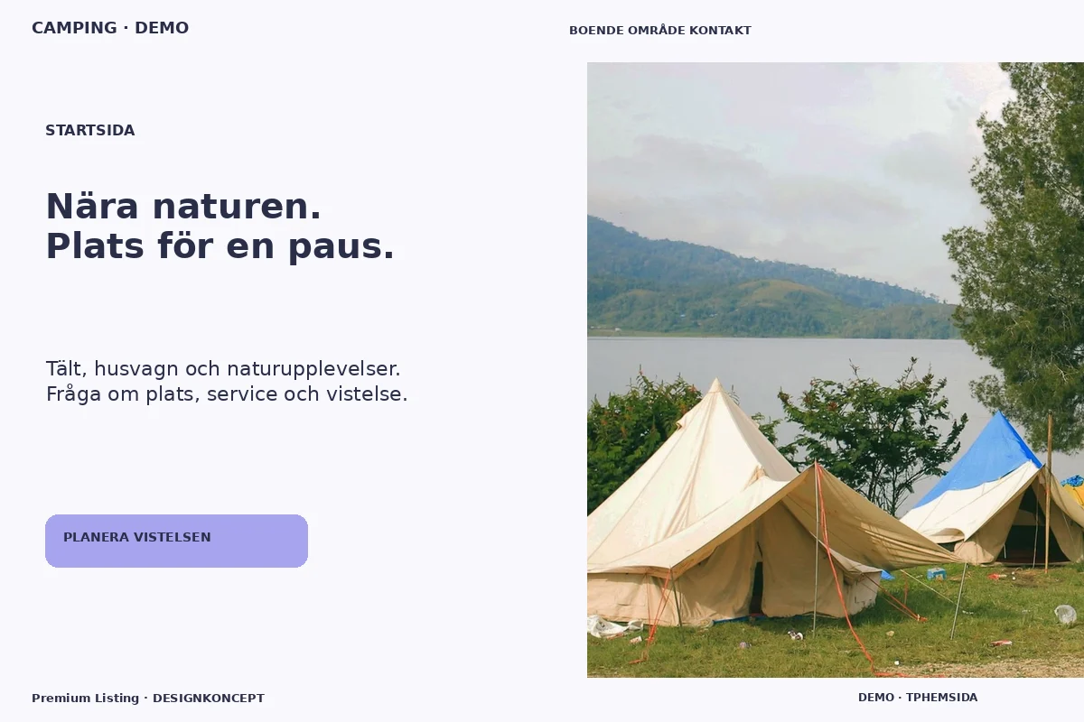 Premium Listing – Startsida för camping
