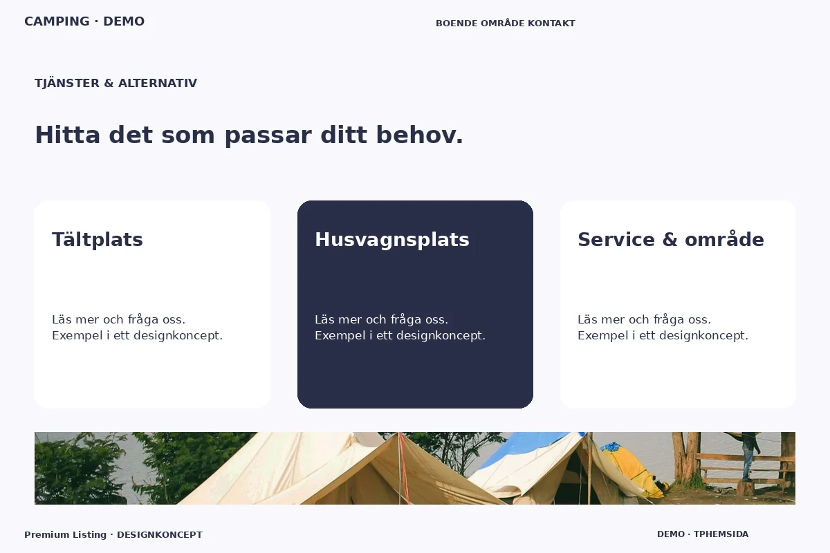 Premium Listing – Tjänster & alternativ för camping