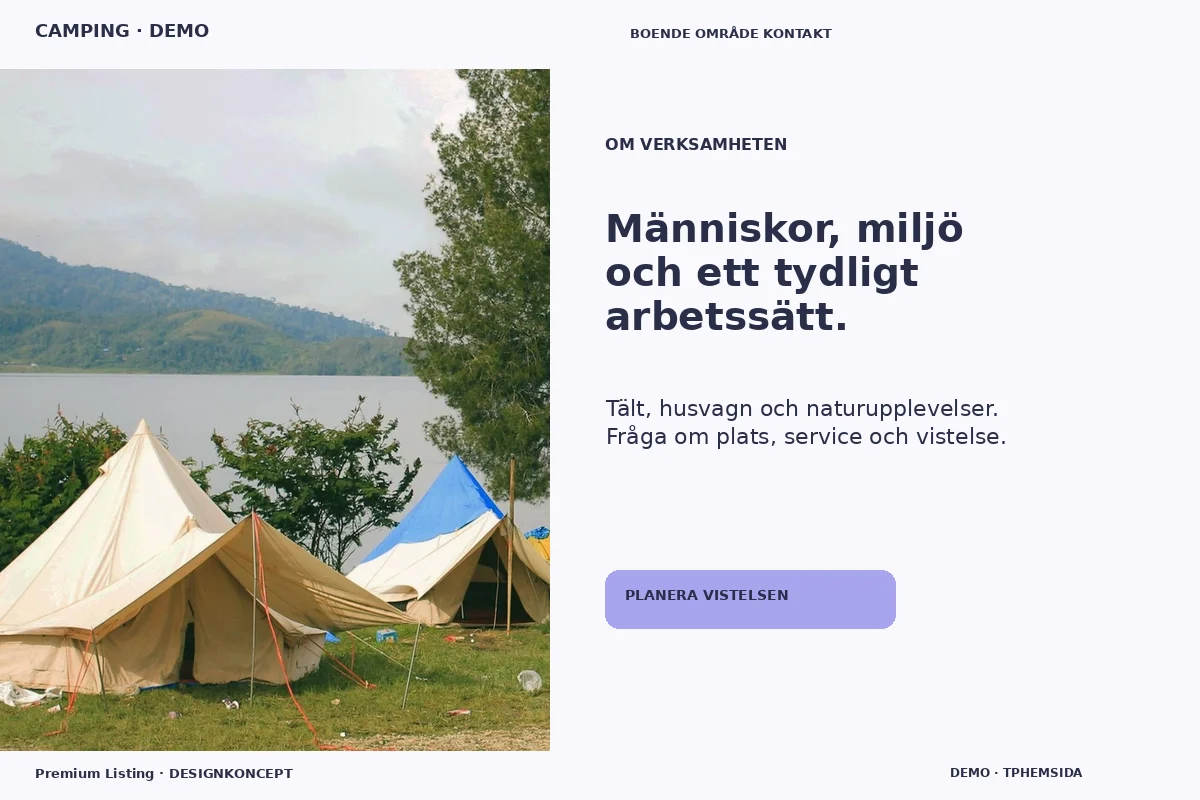 Premium Listing – Om verksamheten för camping