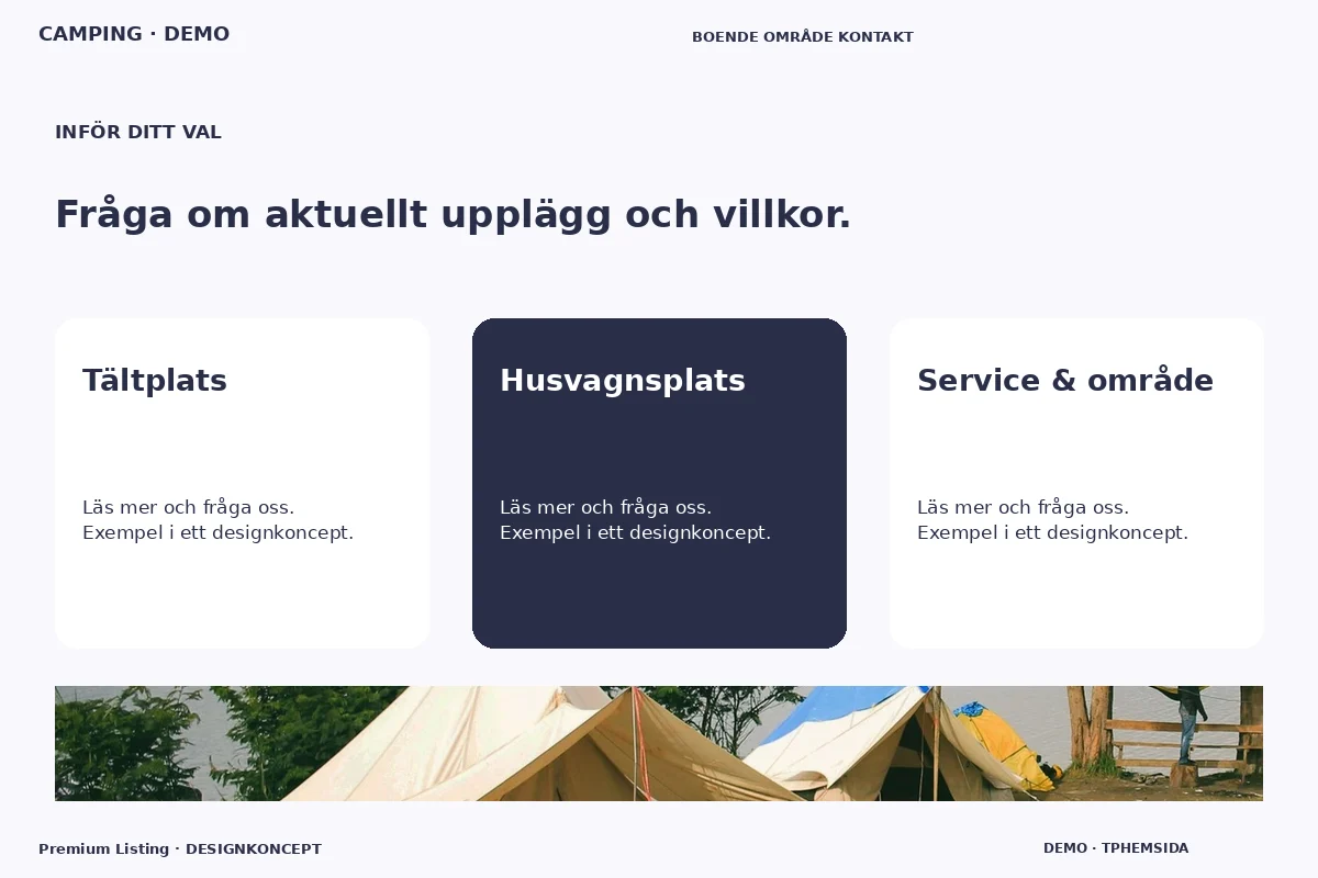 Premium Listing – Alternativ & villkor för camping