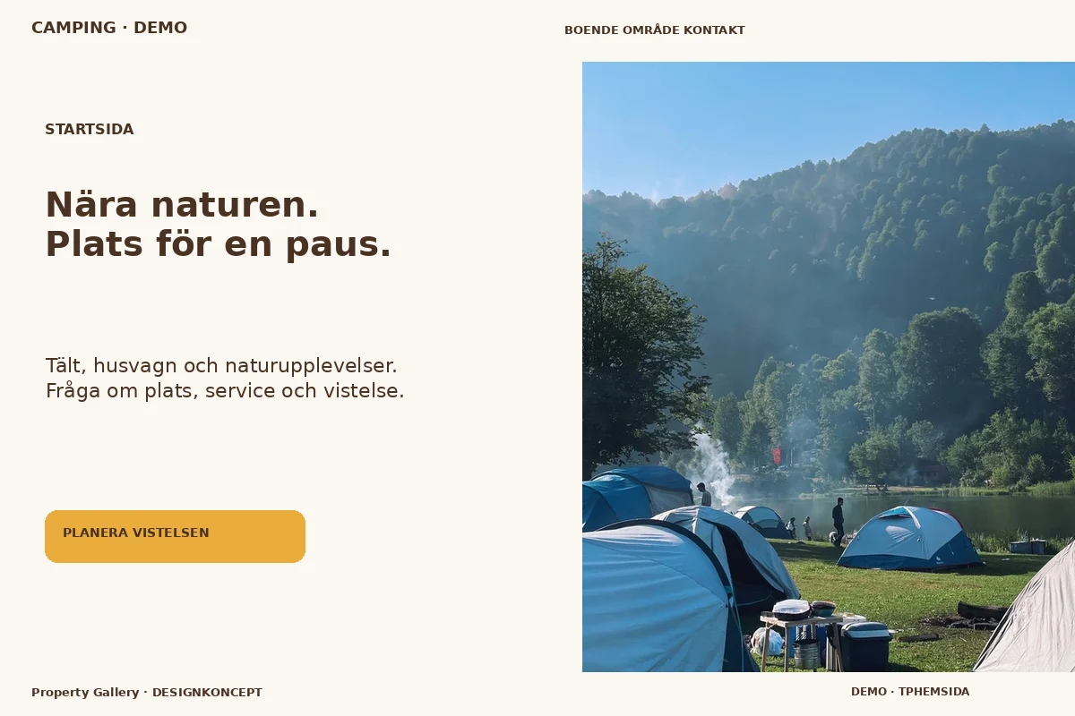 Property Gallery – Startsida för camping