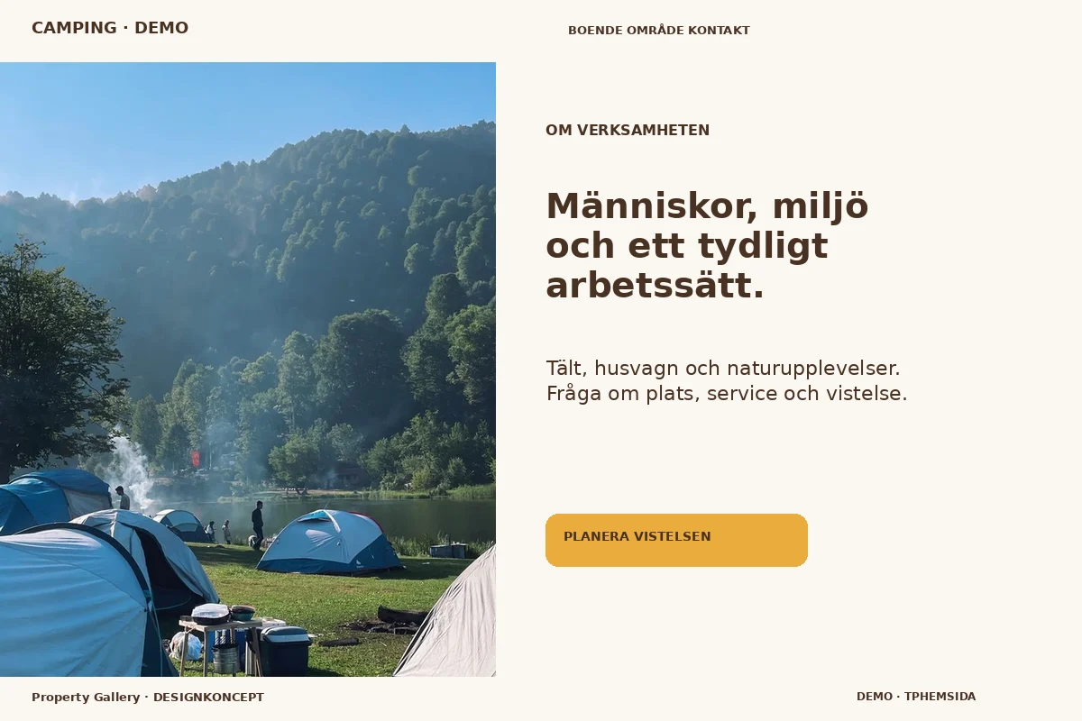 Property Gallery – Om verksamheten för camping