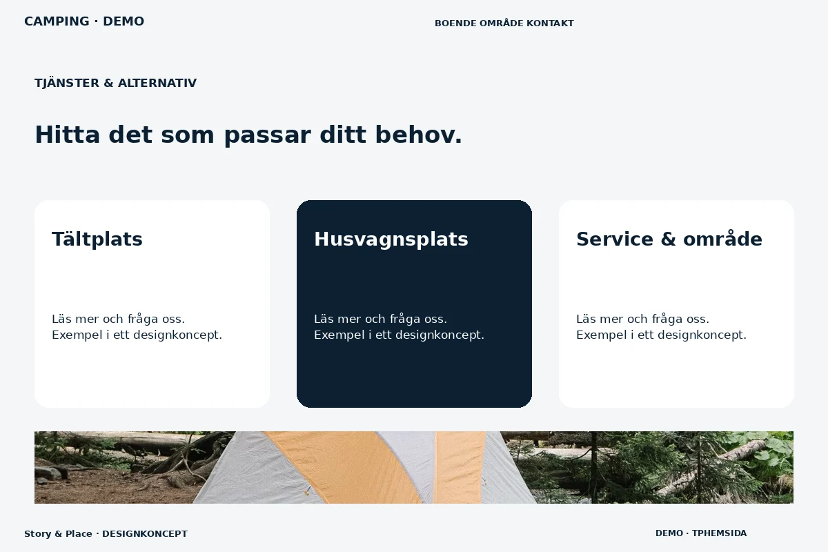 Story & Place – Tjänster & alternativ för camping