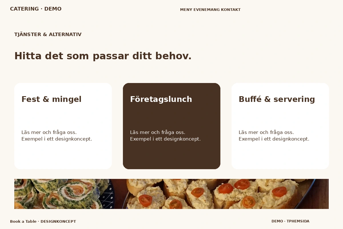 Book a Table – Tjänster & alternativ för catering