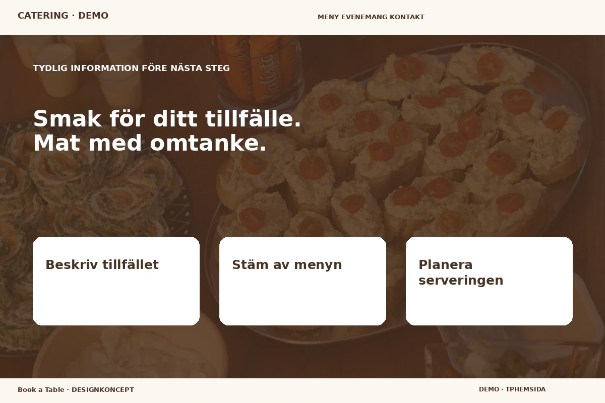 Book a Table – Inför ditt val för catering