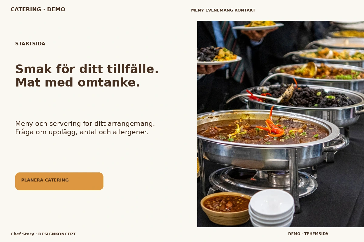 Chef Story – Startsida för catering
