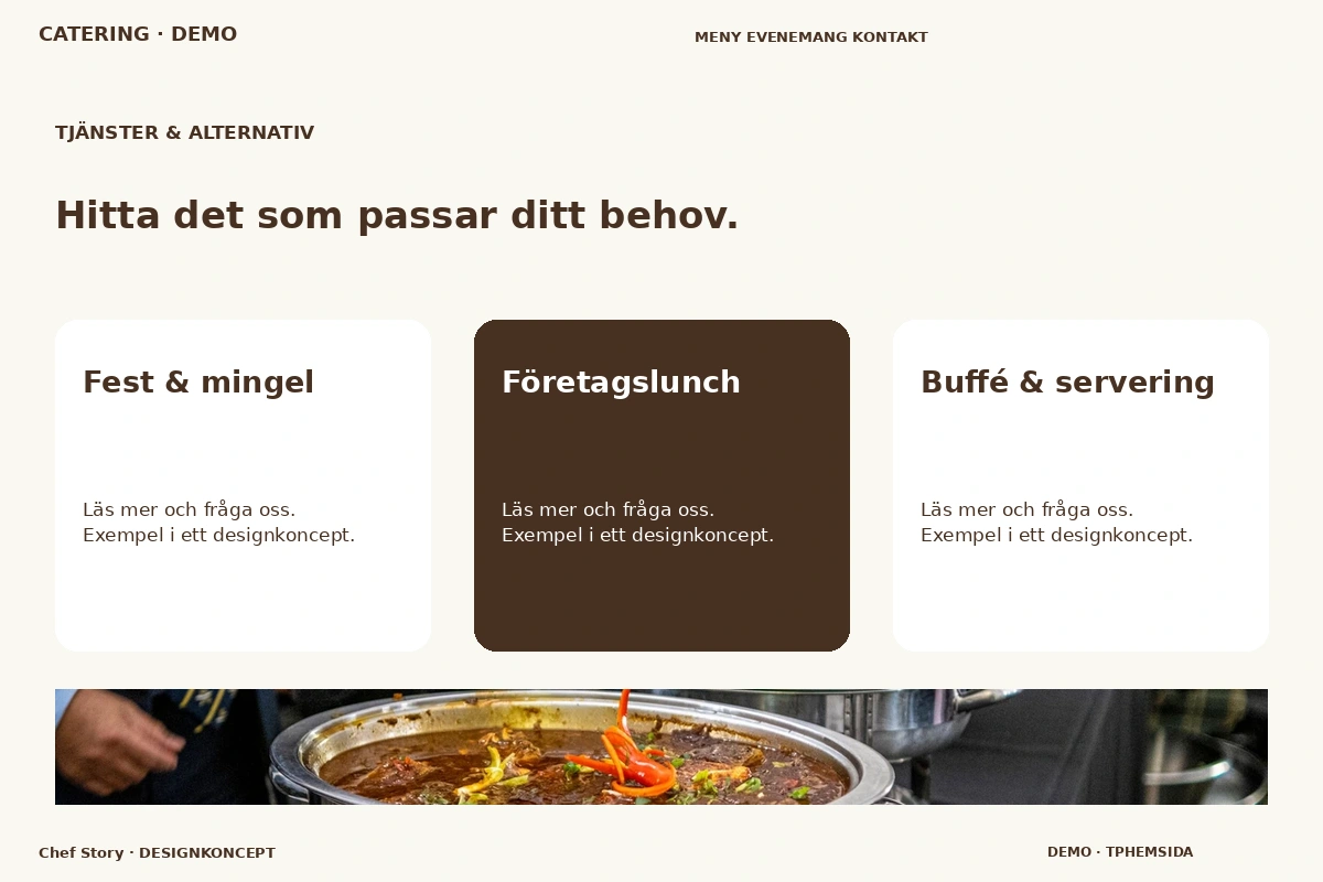 Chef Story – Tjänster & alternativ för catering