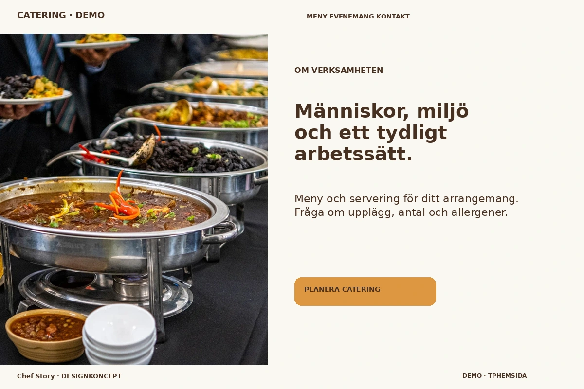 Chef Story – Om verksamheten för catering