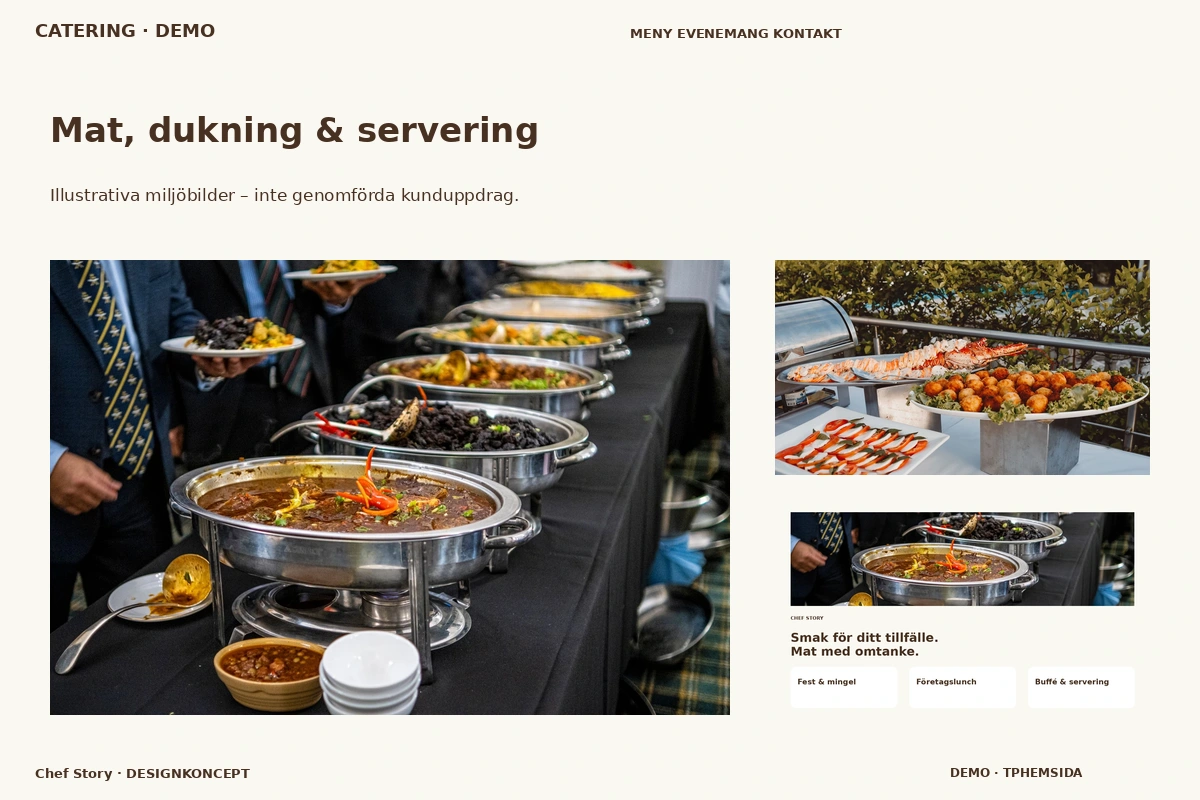 Chef Story – Mat, dukning & servering för catering