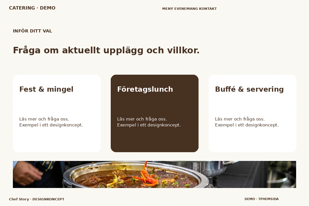 Chef Story – Alternativ & villkor för catering