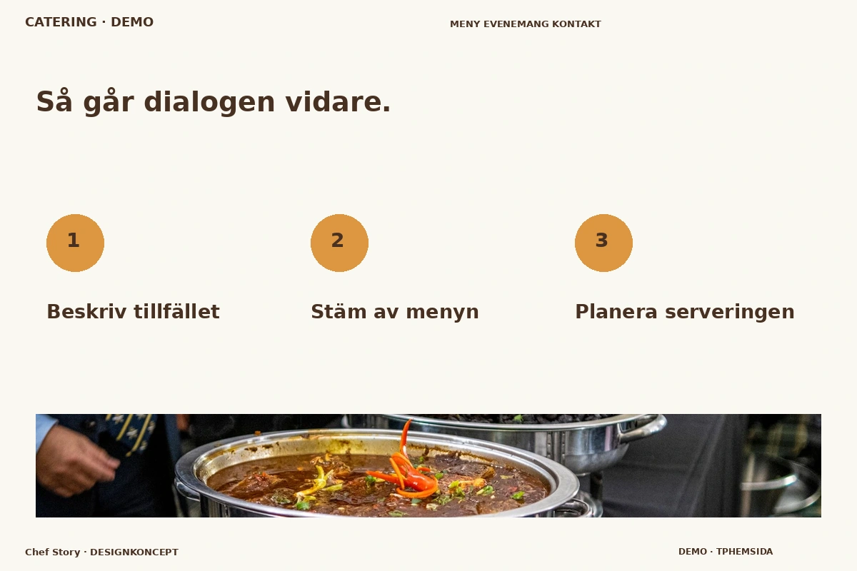 Chef Story – Så fungerar dialogen för catering