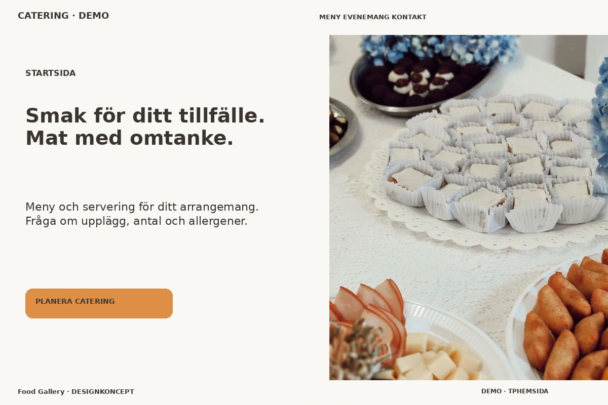 Food Gallery – Startsida för catering
