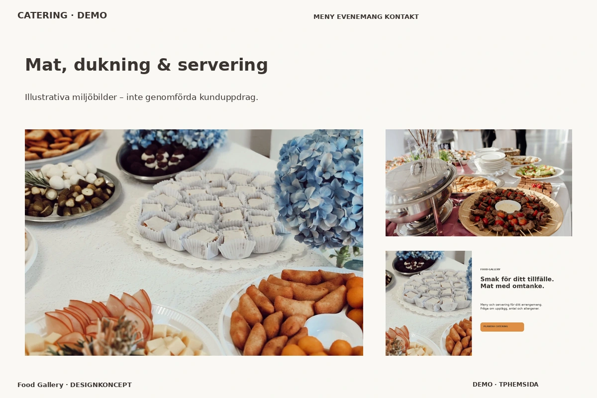 Food Gallery – Mat, dukning & servering för catering