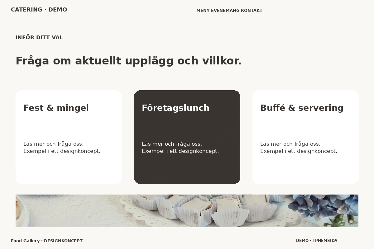 Food Gallery – Alternativ & villkor för catering