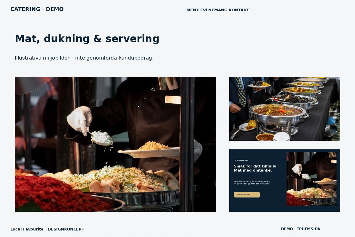 Local Favourite – Mat, dukning & servering för catering