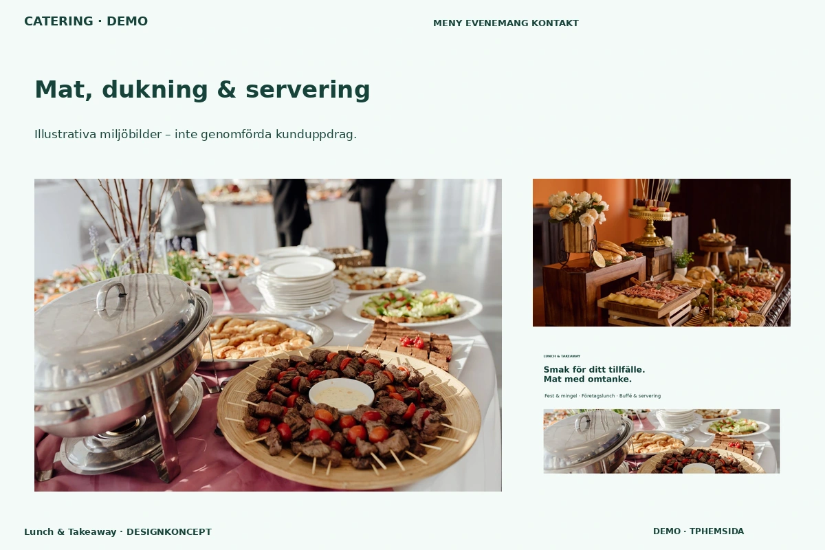 Lunch & Takeaway – Mat, dukning & servering för catering
