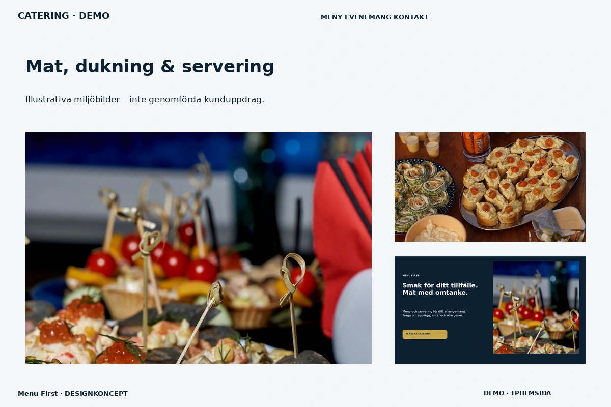 Menu First – Mat, dukning & servering för catering