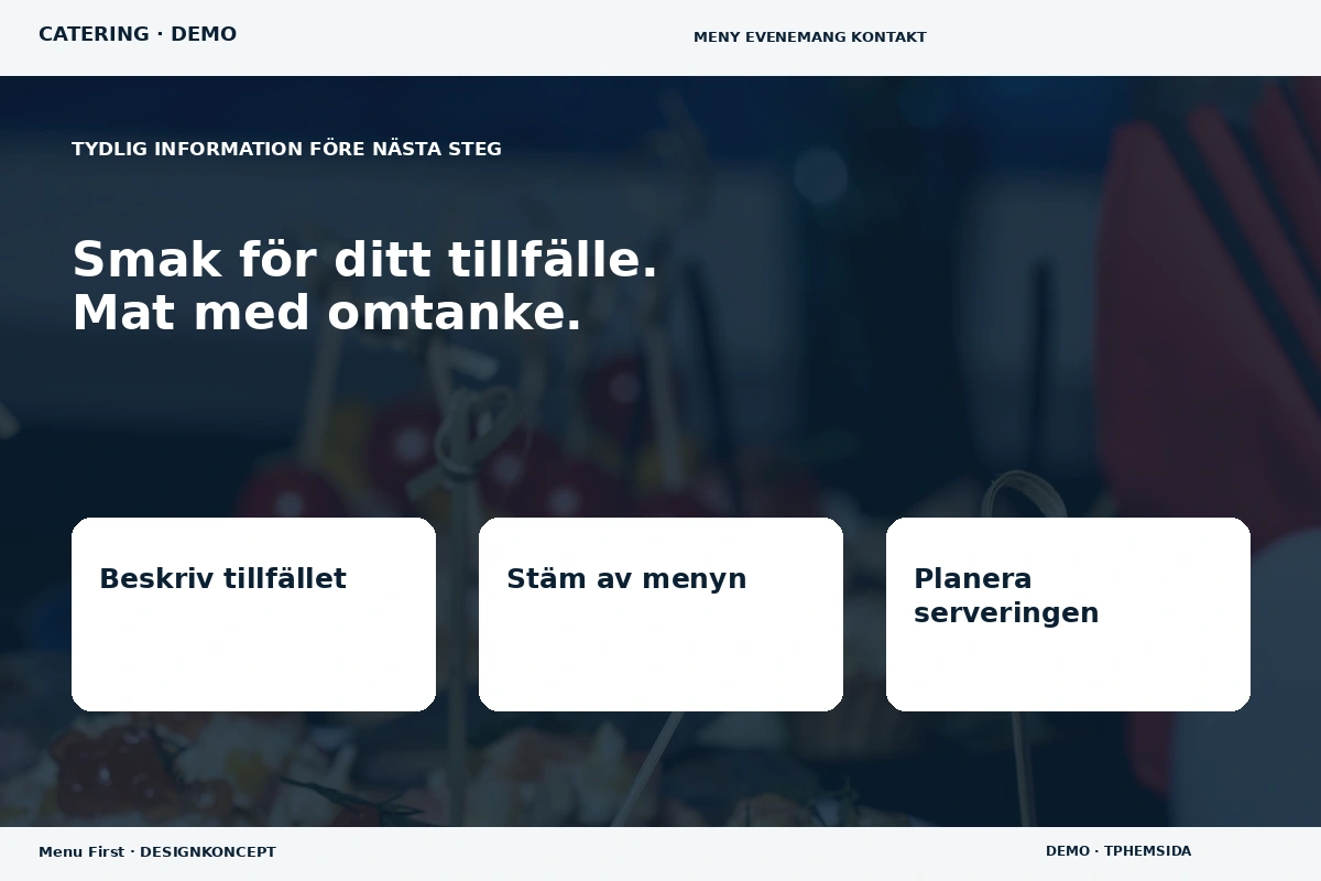 Menu First – Inför ditt val för catering