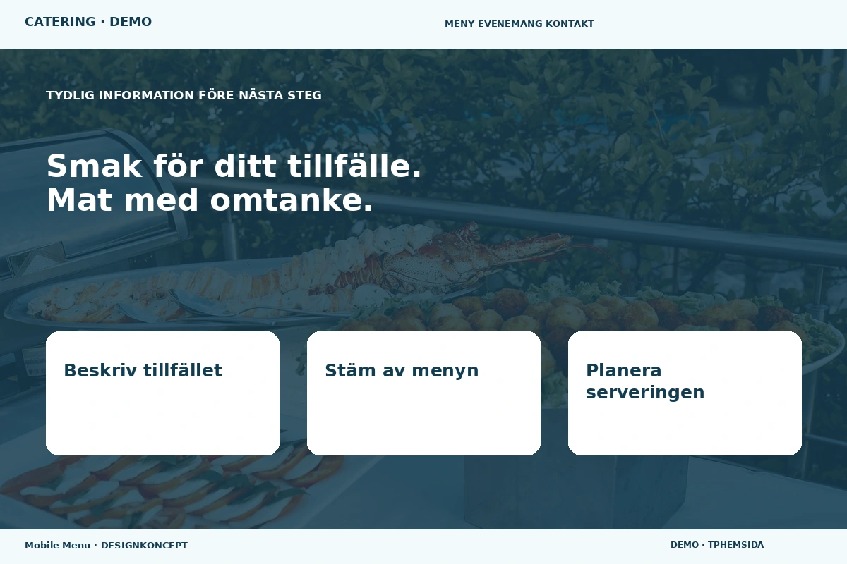 Mobile Menu – Inför ditt val för catering