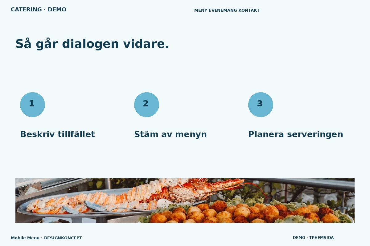 Mobile Menu – Så fungerar dialogen för catering