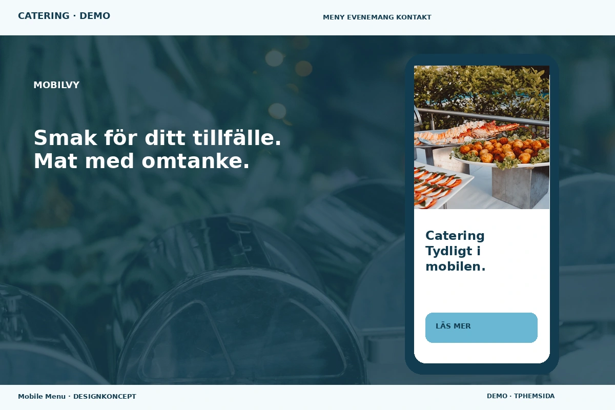 Mobile Menu – Mobilvy för catering
