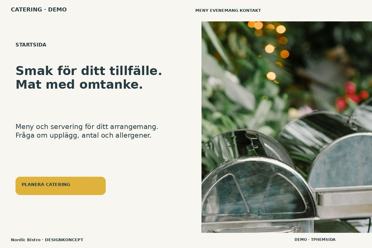 Nordic Bistro – Startsida för catering