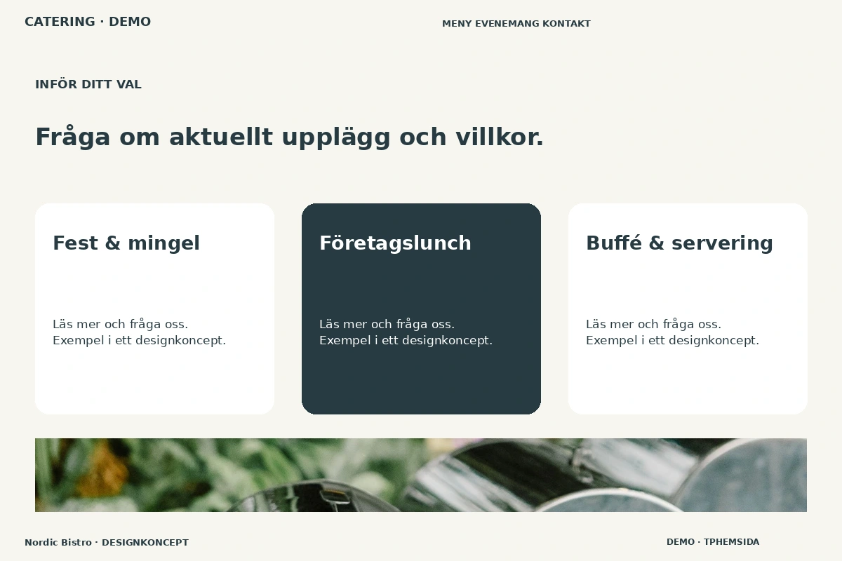Nordic Bistro – Alternativ & villkor för catering