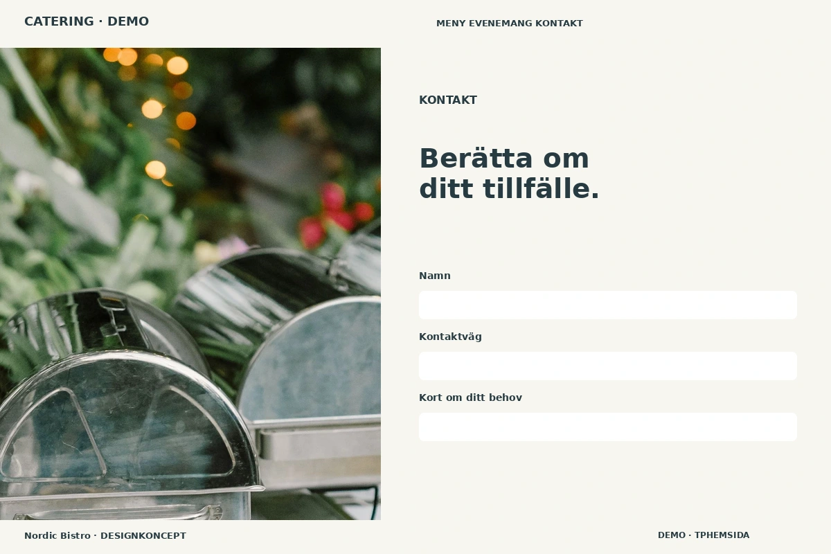 Nordic Bistro – Kontakt för catering