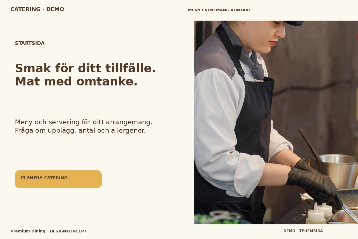 Premium Dining – Startsida för catering