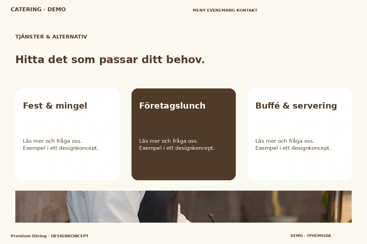 Premium Dining – Tjänster & alternativ för catering