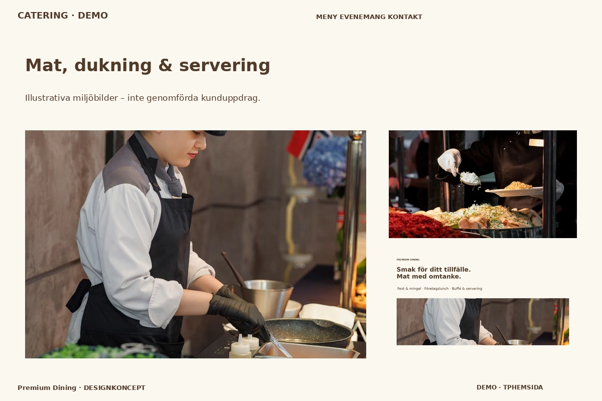Premium Dining – Mat, dukning & servering för catering
