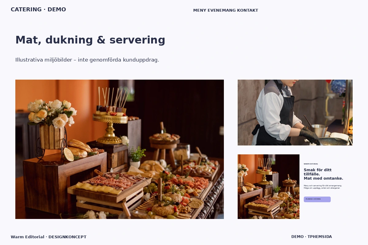 Warm Editorial – Mat, dukning & servering för catering