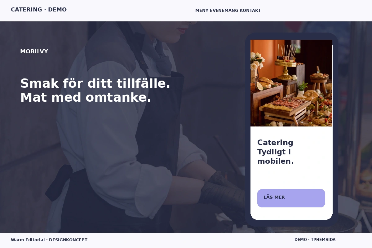 Warm Editorial – Mobilvy för catering