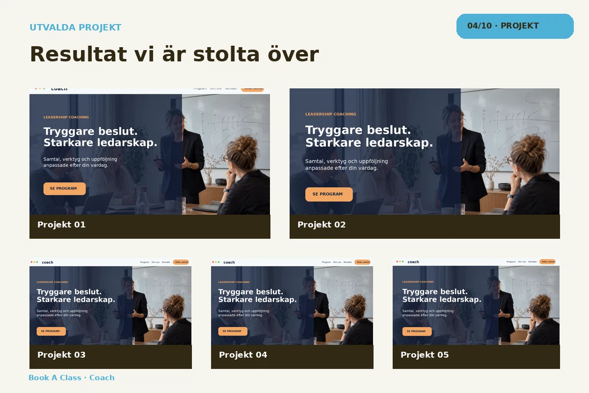 Book a Class – Projekt för coach
