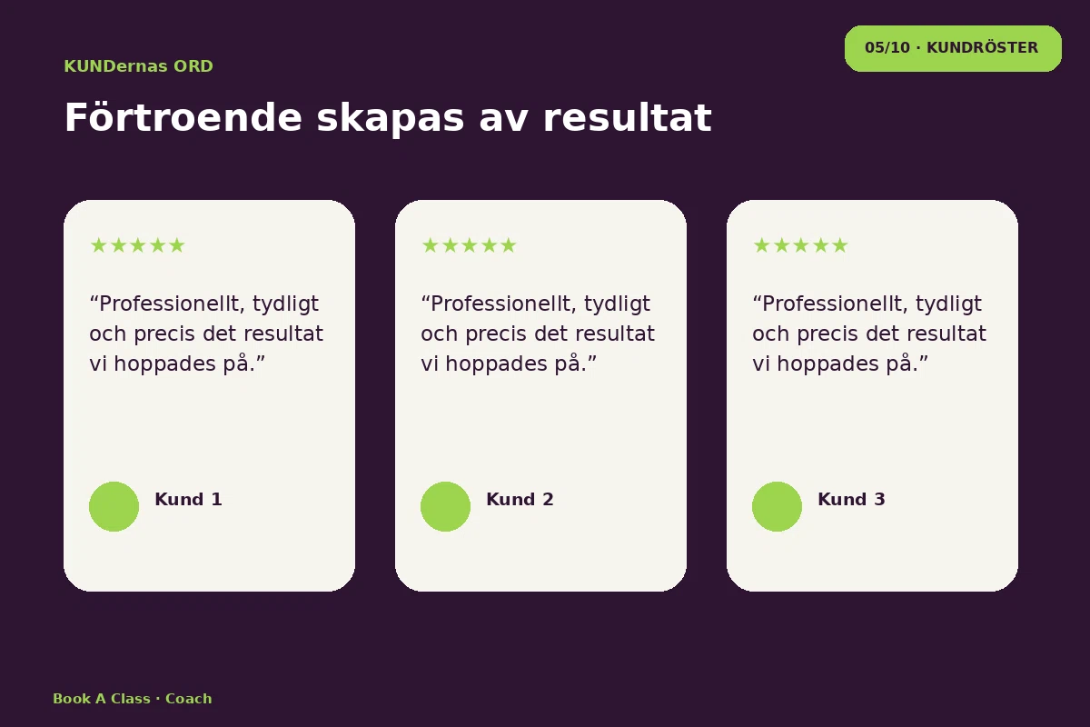 Book a Class – Kundröster för coach