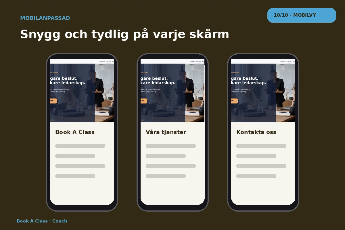 Book a Class – Mobilvy för coach