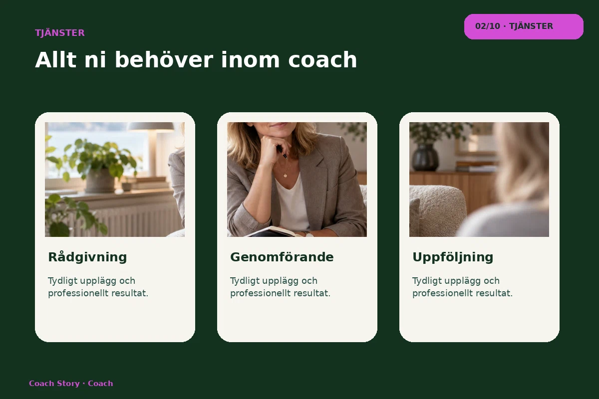 Coach Story – Tjänster för coach