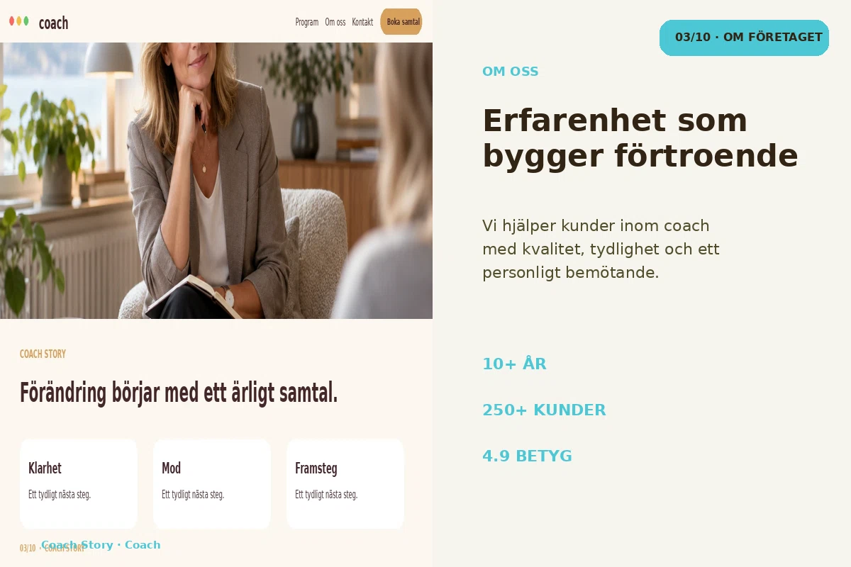 Coach Story – Om företaget för coach