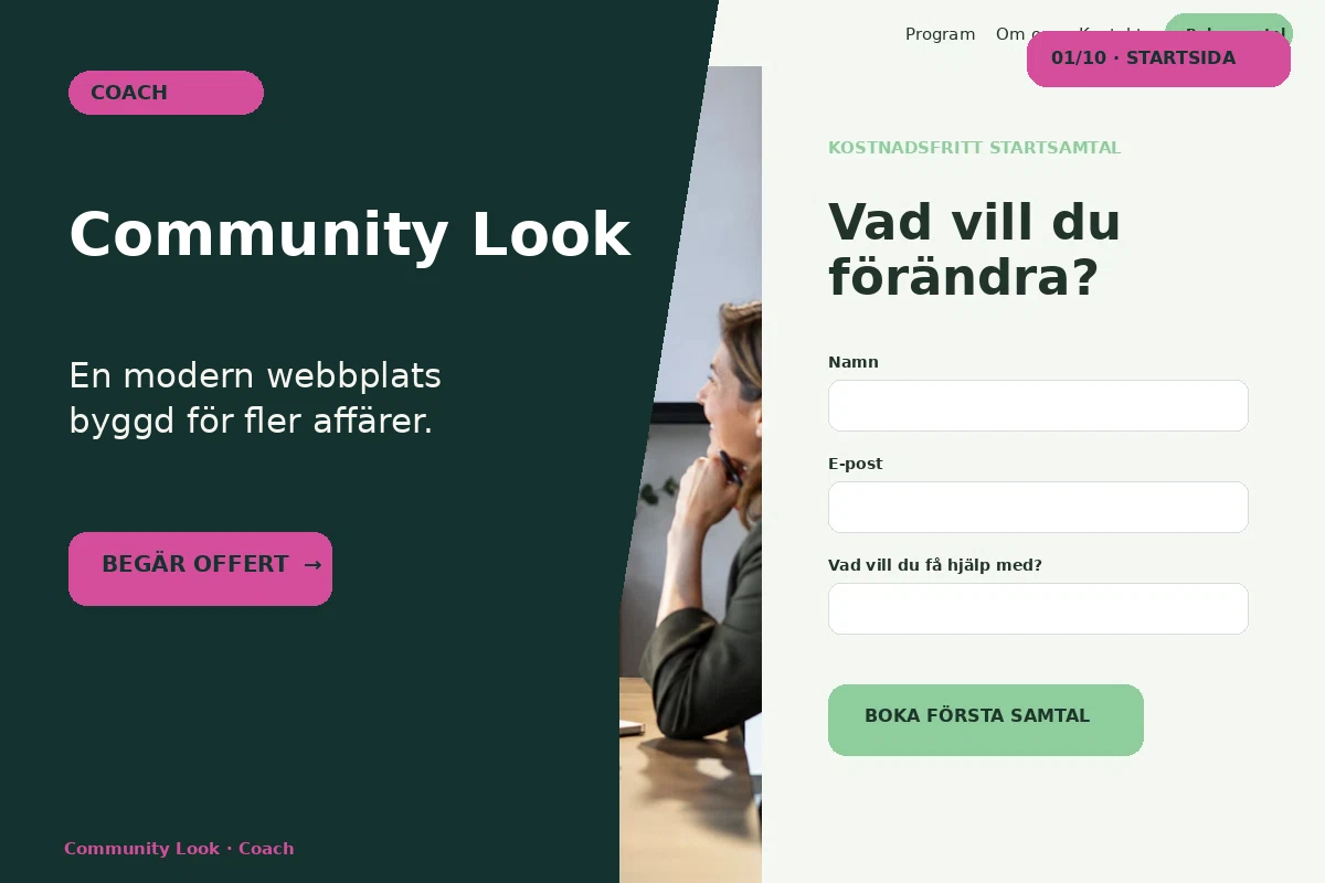 Community Look – designförslag för coach